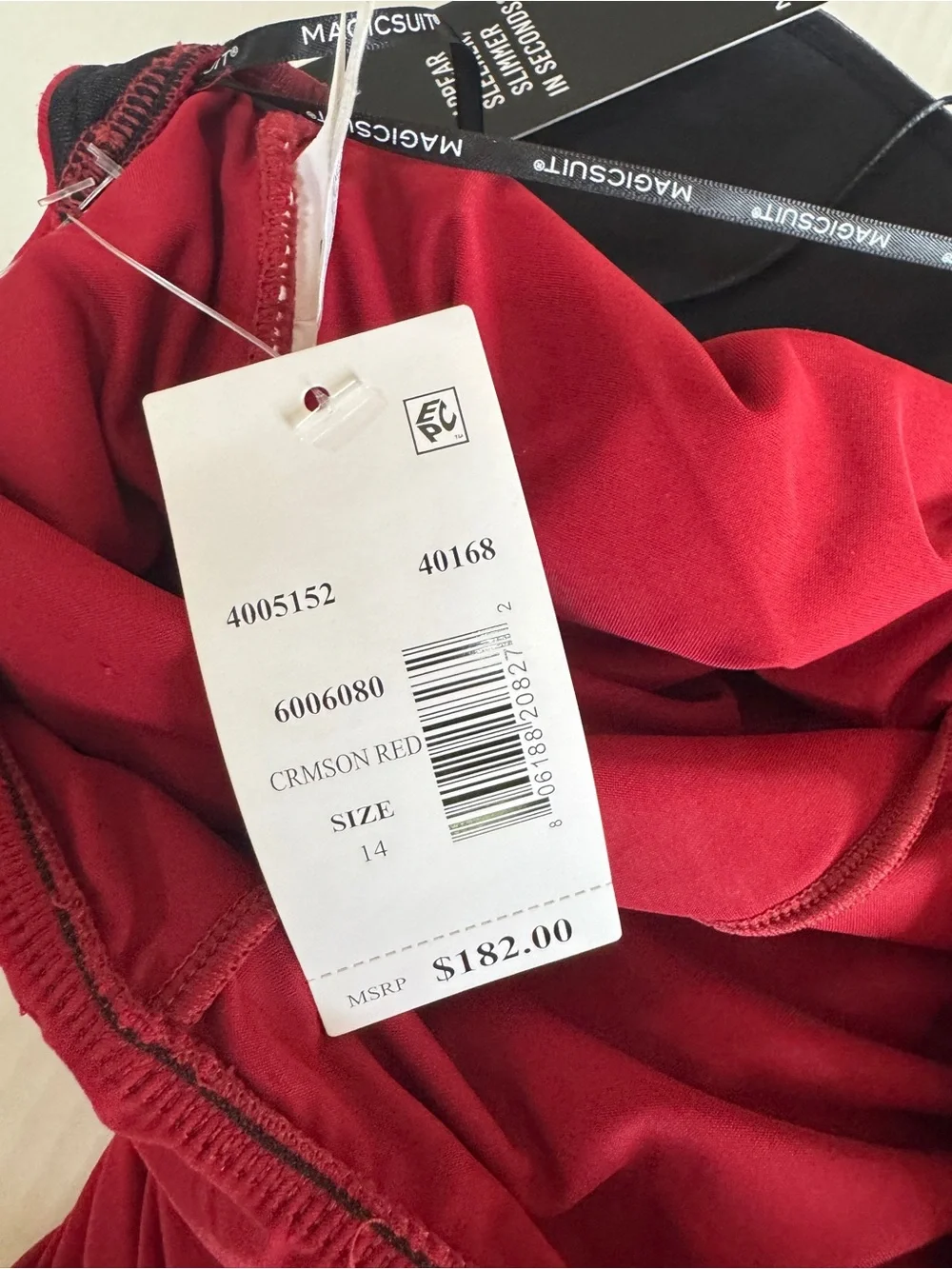 NWT Magicsuit "Yvonne" Crimson Red Ruched Halter swim dress one piece sz 14 - Picture 8 of 12